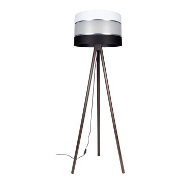 Candeeiro de chão CORAL 1xE27/60W/230V castanho/preto/branco/cromado mate