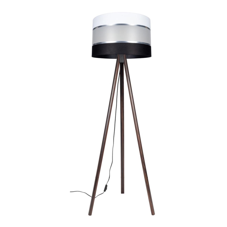 Candeeiro de chão CORAL 1xE27/60W/230V castanho/preto/branco/cromado mate