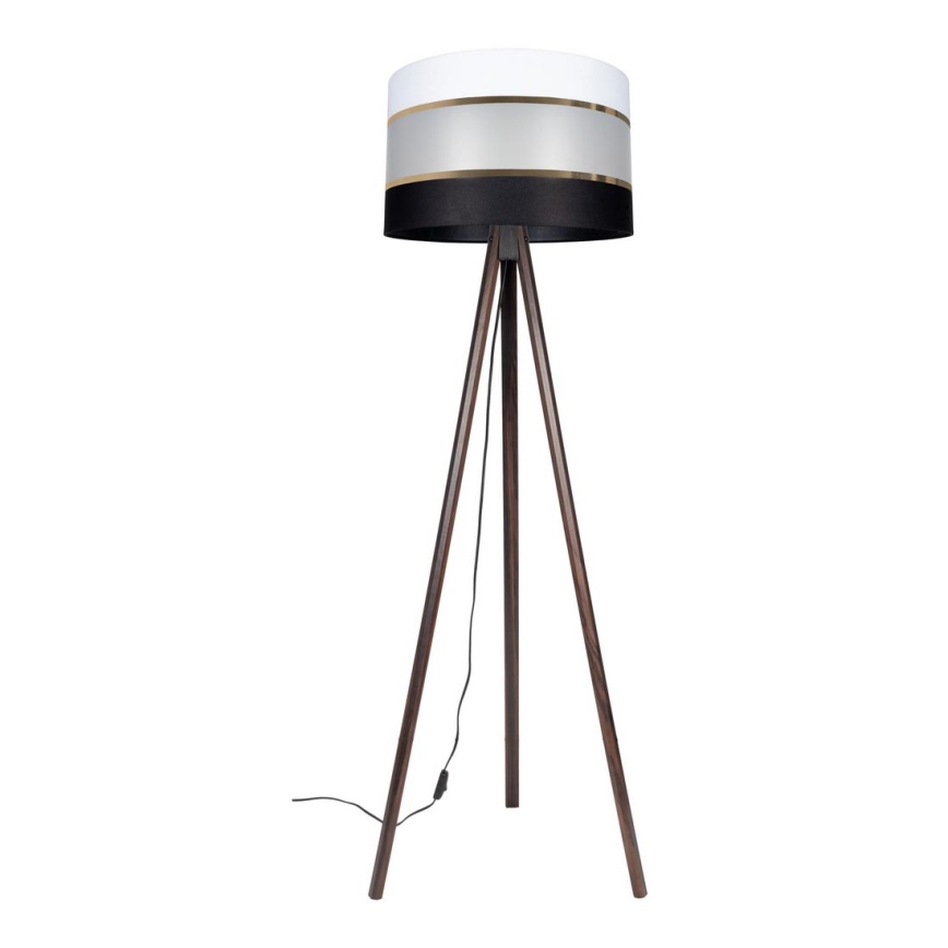 Candeeiro de chão CORAL 1xE27/60W/230V castanho/preto/branco/dourado