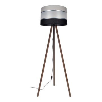 Candeeiro de chão CORAL 1xE27/60W/230V castanho/preto/cinzento/cromado mate