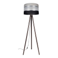 Candeeiro de chão CORAL 1xE27/60W/230V castanho/preto/cinzento/cromado mate