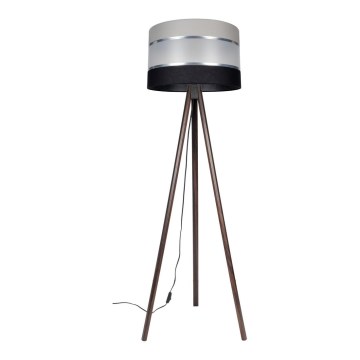 Candeeiro de chão CORAL 1xE27/60W/230V castanho/preto/cinzento/cromado mate
