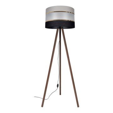 Candeeiro de chão CORAL 1xE27/60W/230V castanho/preto/cinzento/dourado