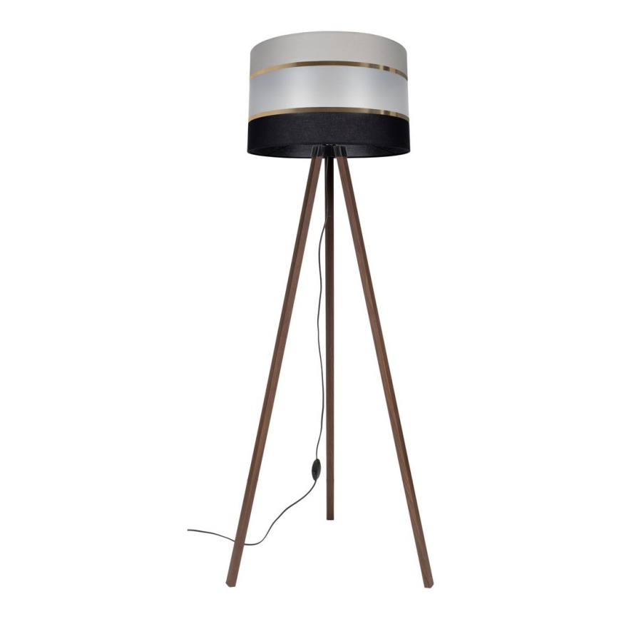 Candeeiro de chão CORAL 1xE27/60W/230V castanho/preto/cinzento/dourado