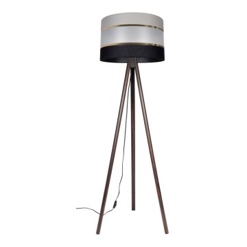 Candeeiro de chão CORAL 1xE27/60W/230V castanho/preto/cinzento/dourado