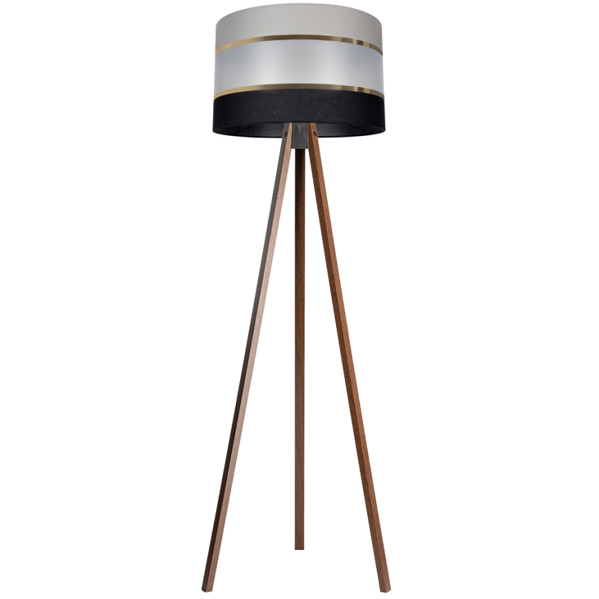 Candeeiro de chão CORAL 1xE27/60W/230V castanho/preto/cinzento/dourado