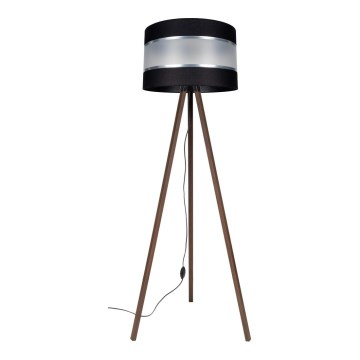 Candeeiro de chão CORAL 1xE27/60W/230V castanho/preto/cromado mate