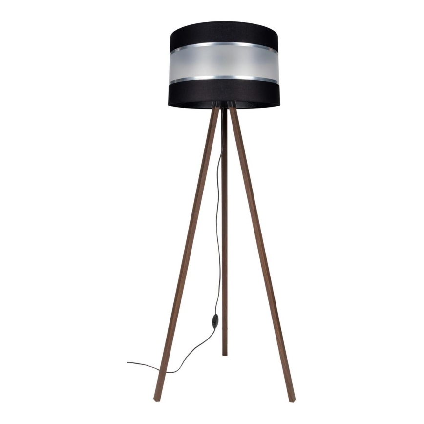 Candeeiro de chão CORAL 1xE27/60W/230V castanho/preto/cromado mate