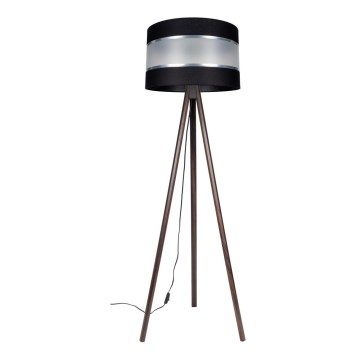 Candeeiro de chão CORAL 1xE27/60W/230V castanho/preto/cromado mate