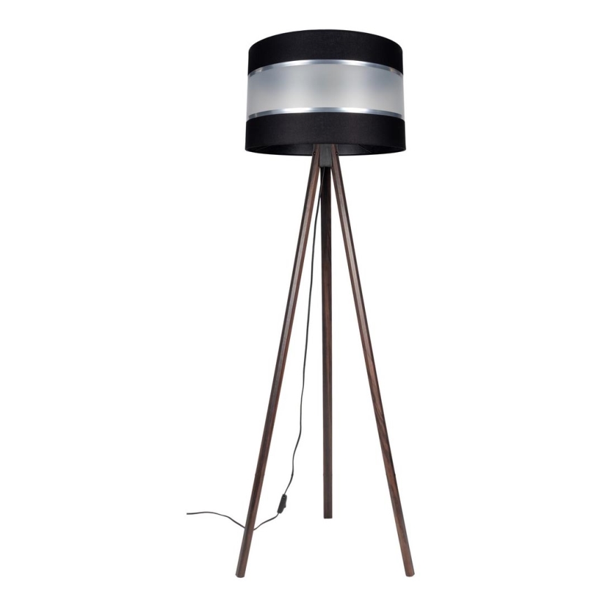 Candeeiro de chão CORAL 1xE27/60W/230V castanho/preto/cromado mate