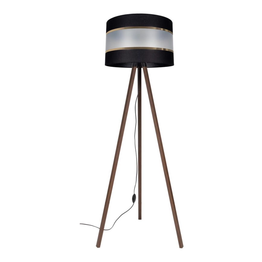 Candeeiro de chão CORAL 1xE27/60W/230V castanho/preto/dourado