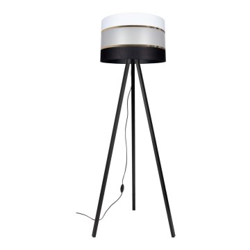 Candeeiro de chão CORAL 1xE27/60W/230V preto/branco/dourado