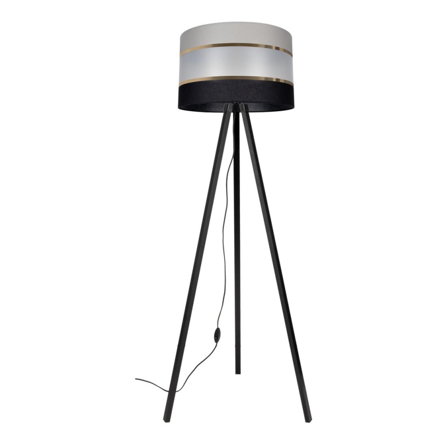 Candeeiro de chão CORAL 1xE27/60W/230V preto/cinzento/dourado