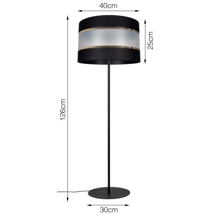 Candeeiro de chão CORAL 1xE27/60W/230V preto