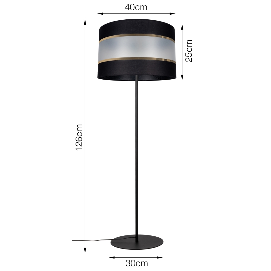 Candeeiro de chão CORAL 1xE27/60W/230V preto