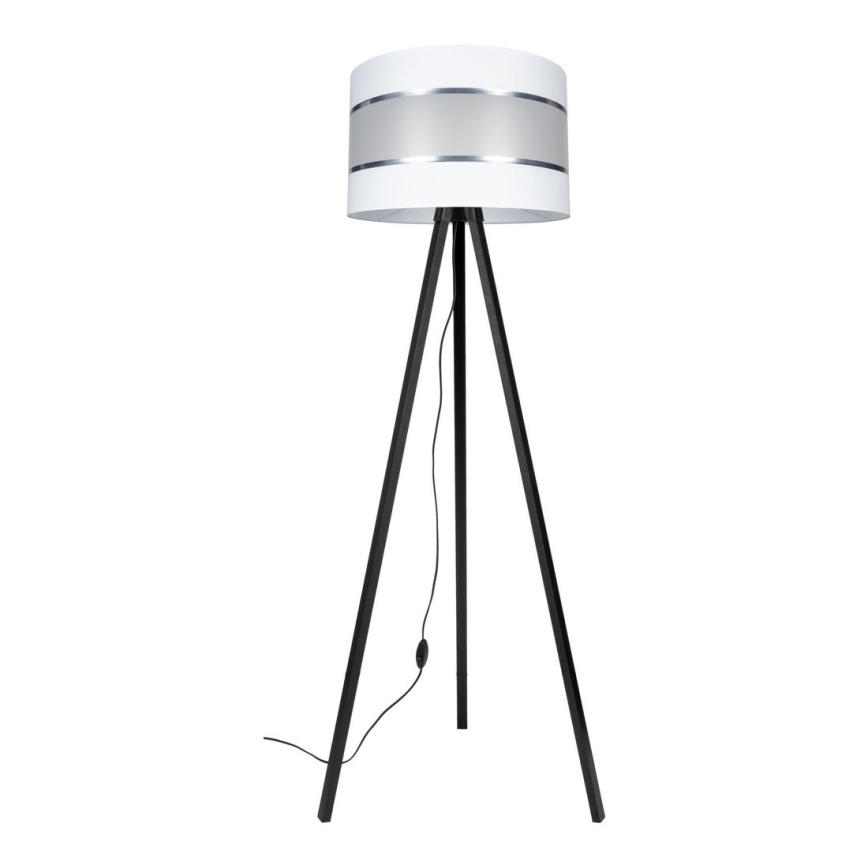 Candeeiro de chão CORAL 1xE27/60W/230V wenge/branco/cromado mate