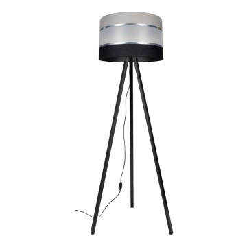 Candeeiro de chão CORAL 1xE27/60W/230V wenge/preto/cinzento/cromado mate