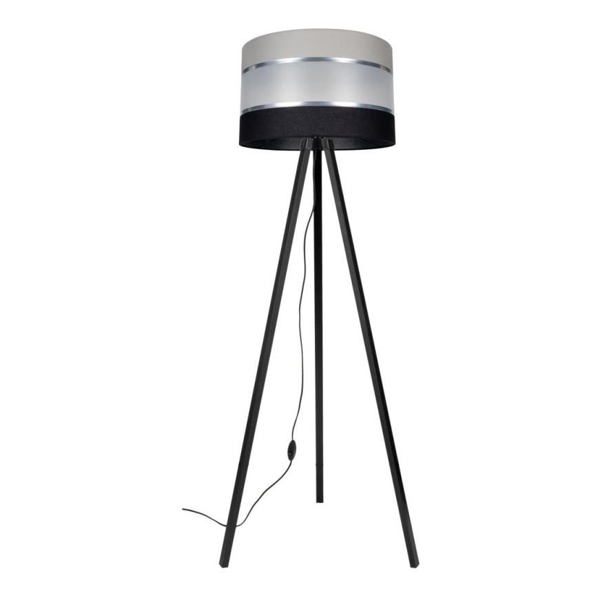 Candeeiro de chão CORAL 1xE27/60W/230V wenge/preto/cinzento/cromado mate