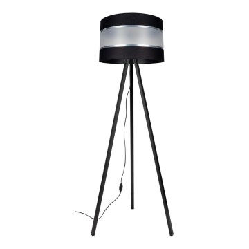Candeeiro de chão CORAL 1xE27/60W/230V wenge/preto/cromado mate