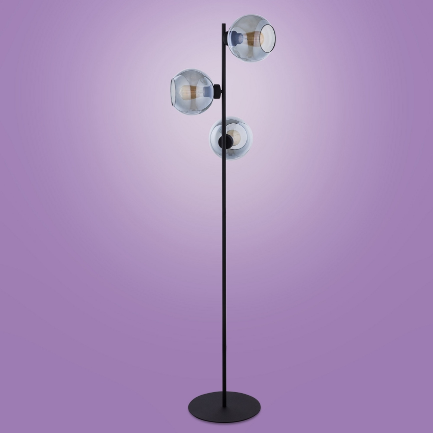 Candeeiro de chão CUBUS 3xE27/60W/230V preto