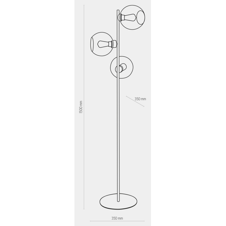 Candeeiro de chão CUBUS 3xE27/60W/230V preto