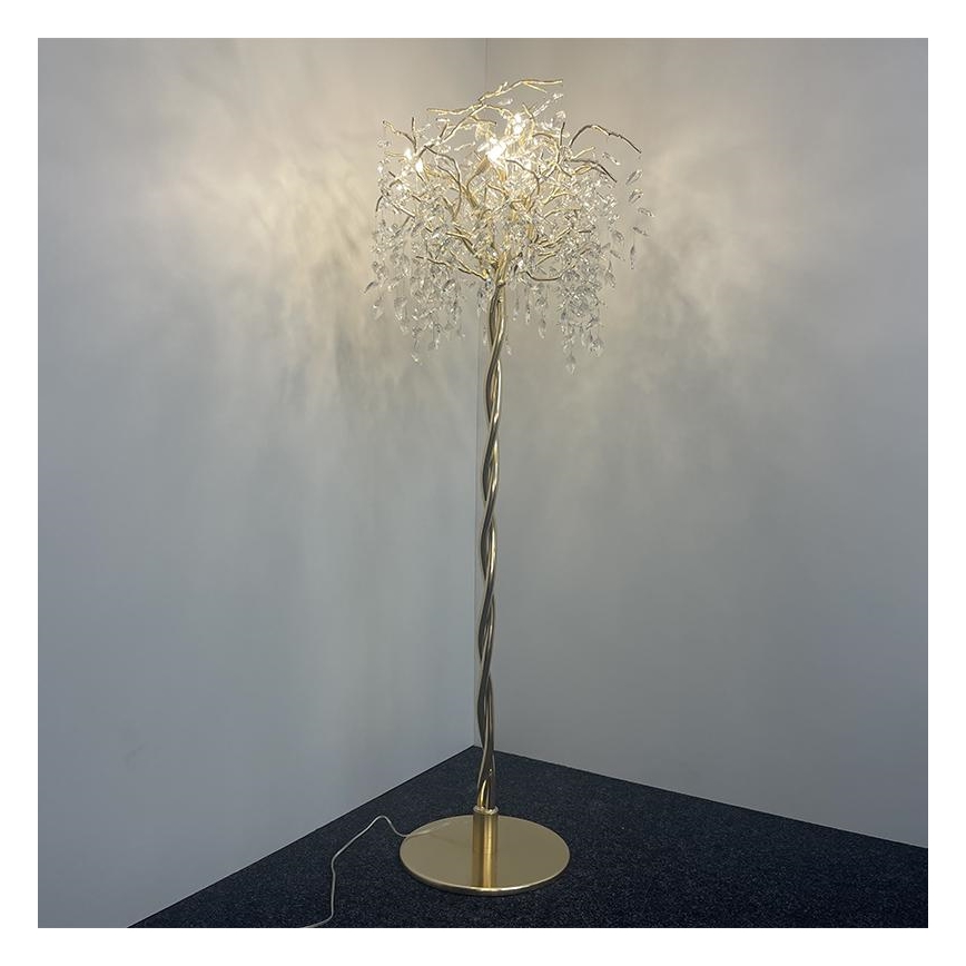Candeeiro de chão de cristal 5xG9/40W/230V dourado