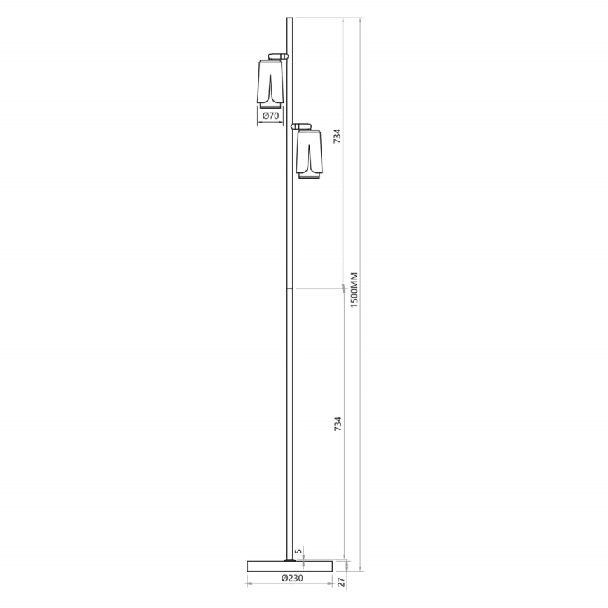 Candeeiro de chão FLOR 2xGU10/8W/230V branco