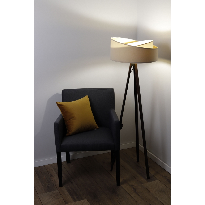 Candeeiro de chão GALAXY 1xE27/60W/230V bege/castanho