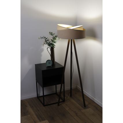 Candeeiro de chão GALAXY 1xE27/60W/230V bege/castanho