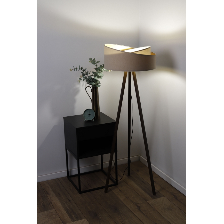 Candeeiro de chão GALAXY 1xE27/60W/230V bege/castanho