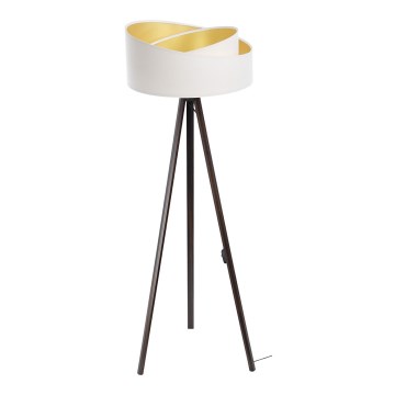 Candeeiro de chão GALAXY 1xE27/60W/230V branco/castanho