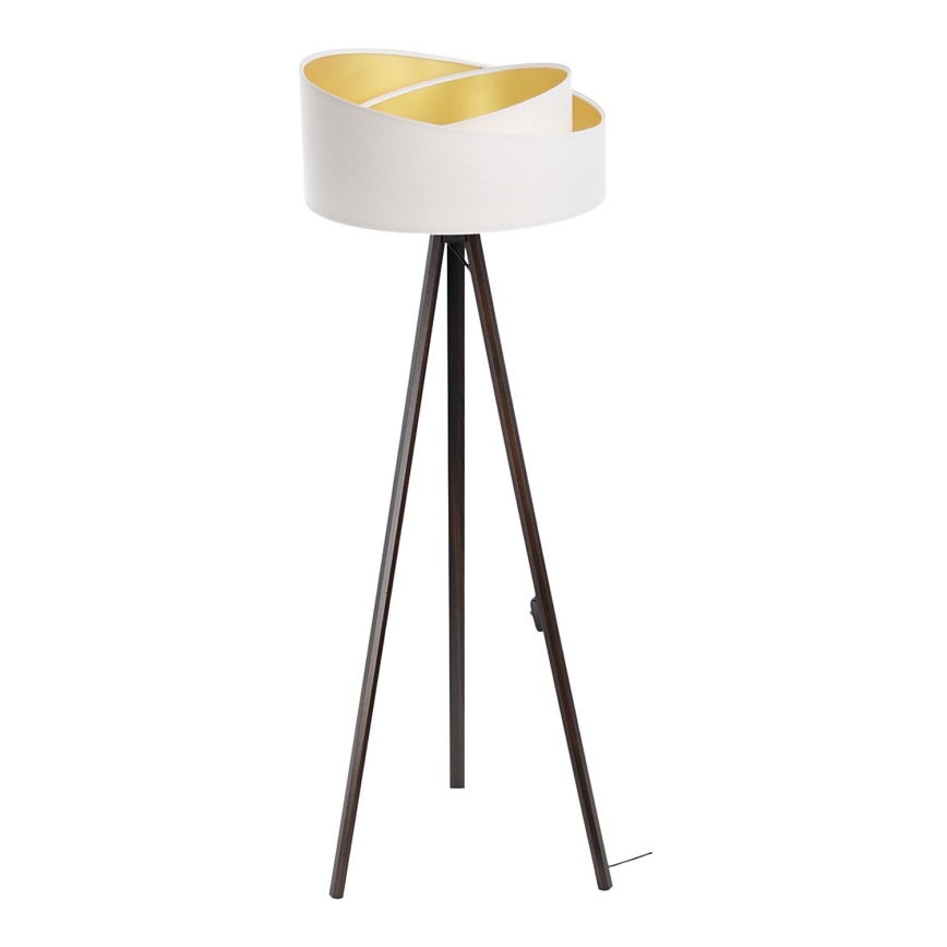 Candeeiro de chão GALAXY 1xE27/60W/230V branco/castanho