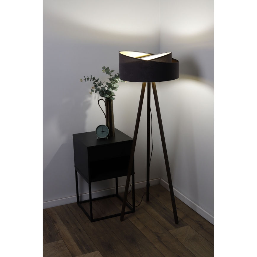 Candeeiro de chão GALAXY 1xE27/60W/230V cinzento/castanho