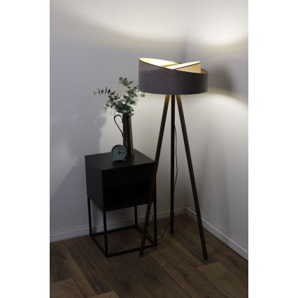 Candeeiro de chão GALAXY 1xE27/60W/230V cinzento/castanho