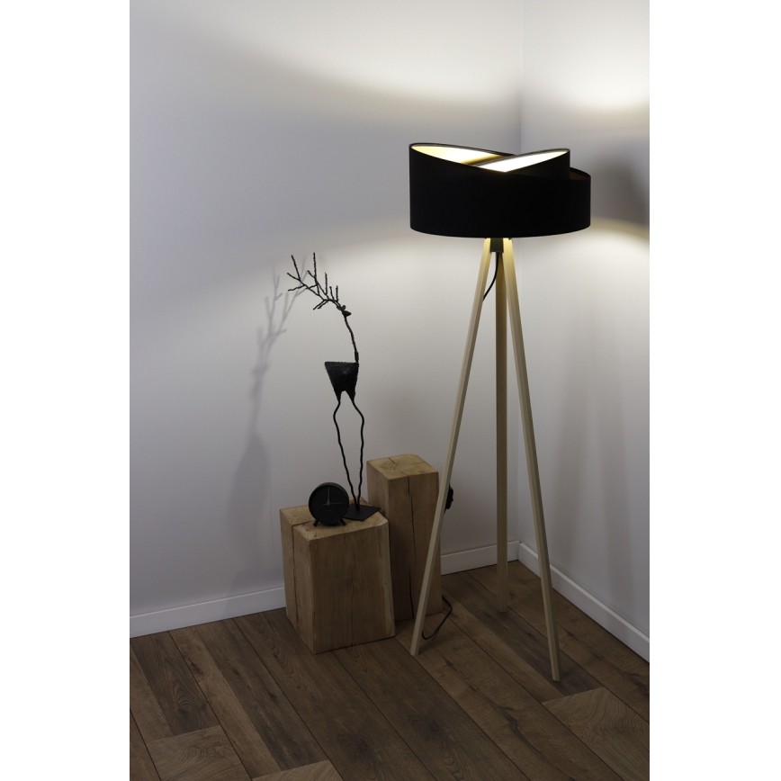 Candeeiro de chão GALAXY 1xE27/60W/230V preto/bege