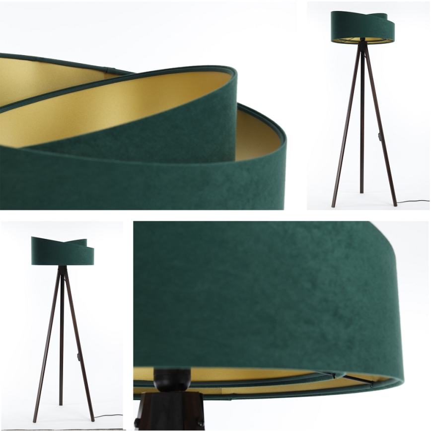 Candeeiro de chão GALAXY 1xE27/60W/230V verde/castanho