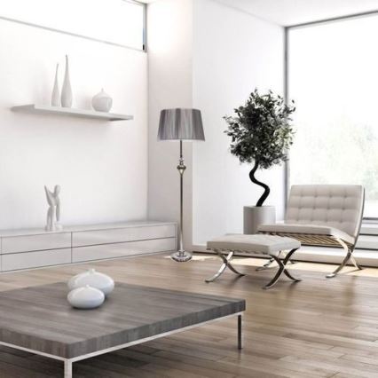Candeeiro de chão GILLENIA 1xE27/60W/230V prata