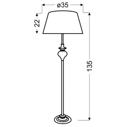 Candeeiro de chão GILLENIA 1xE27/60W/230V prata