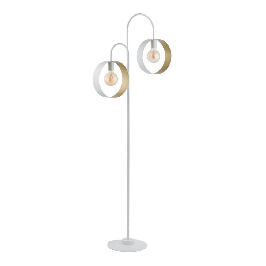 Candeeiro de chão HAPPY 2xE27/60W/230V branco/dourada