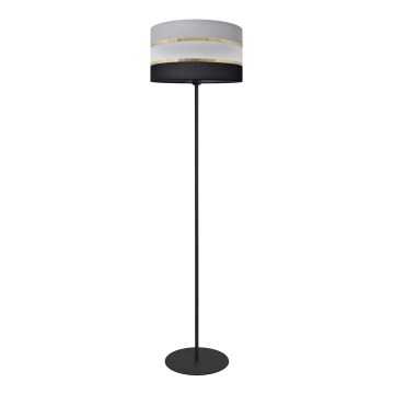Candeeiro de chão HELEN 1xE27/15W/230V preto/cinzento/dourado