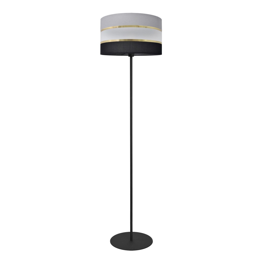 Candeeiro de chão HELEN 1xE27/15W/230V preto/cinzento/dourado