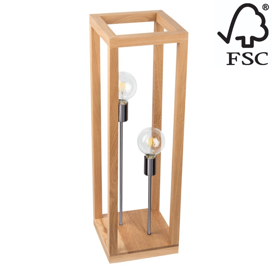 Candeeiro de chão KAGO 2xE27/60W/230V carvalho mate - certificado por FSC