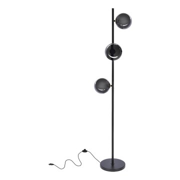 Candeeiro de chão KAMA 3xG9/28W/230V preto/fumado preto