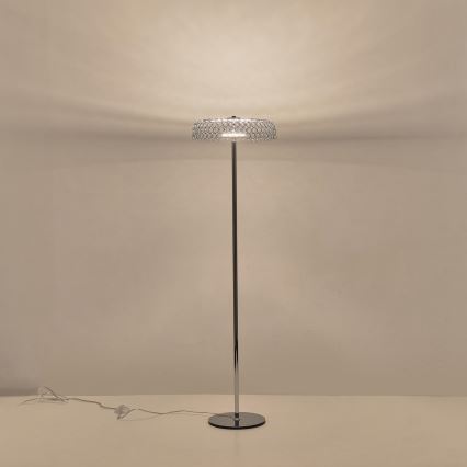 Candeeiro de chão LED LED/10W/230V 3000K cromado brilhante
