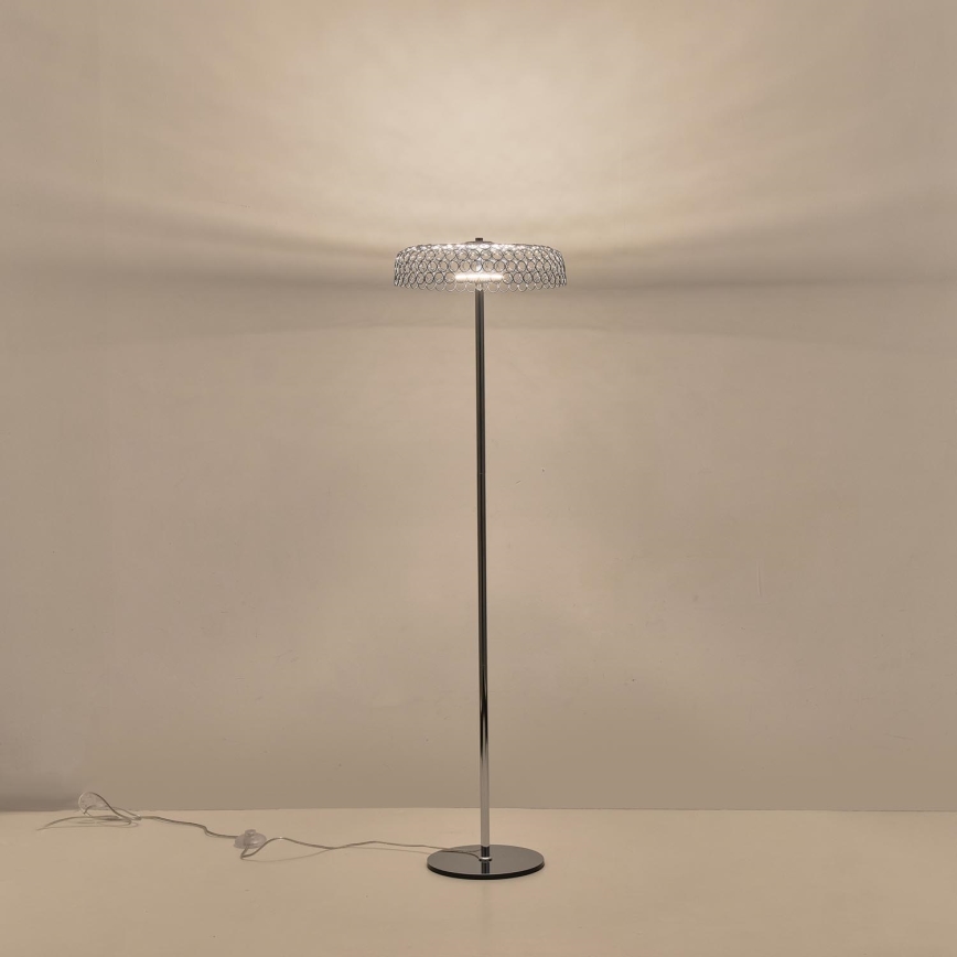 Candeeiro de chão LED LED/10W/230V 3000K cromado brilhante