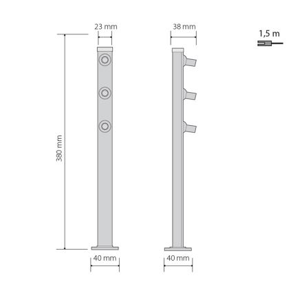 Candeeiro de chão LED PICCO 3xLED/5,4W/500mA