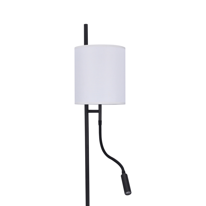 Candeeiro de chão LED TOKYO 1xE27/40W/230V + LED/3W preto/branco