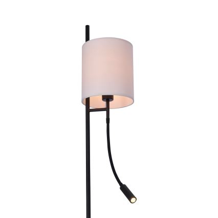 Candeeiro de chão LED TOKYO 1xE27/40W/230V + LED/3W preto/branco