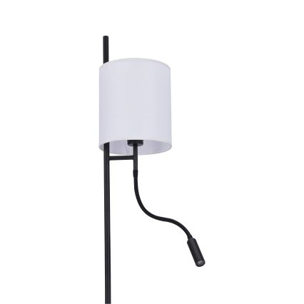 Candeeiro de chão LED TOKYO 1xE27/40W/230V + LED/3W preto/branco