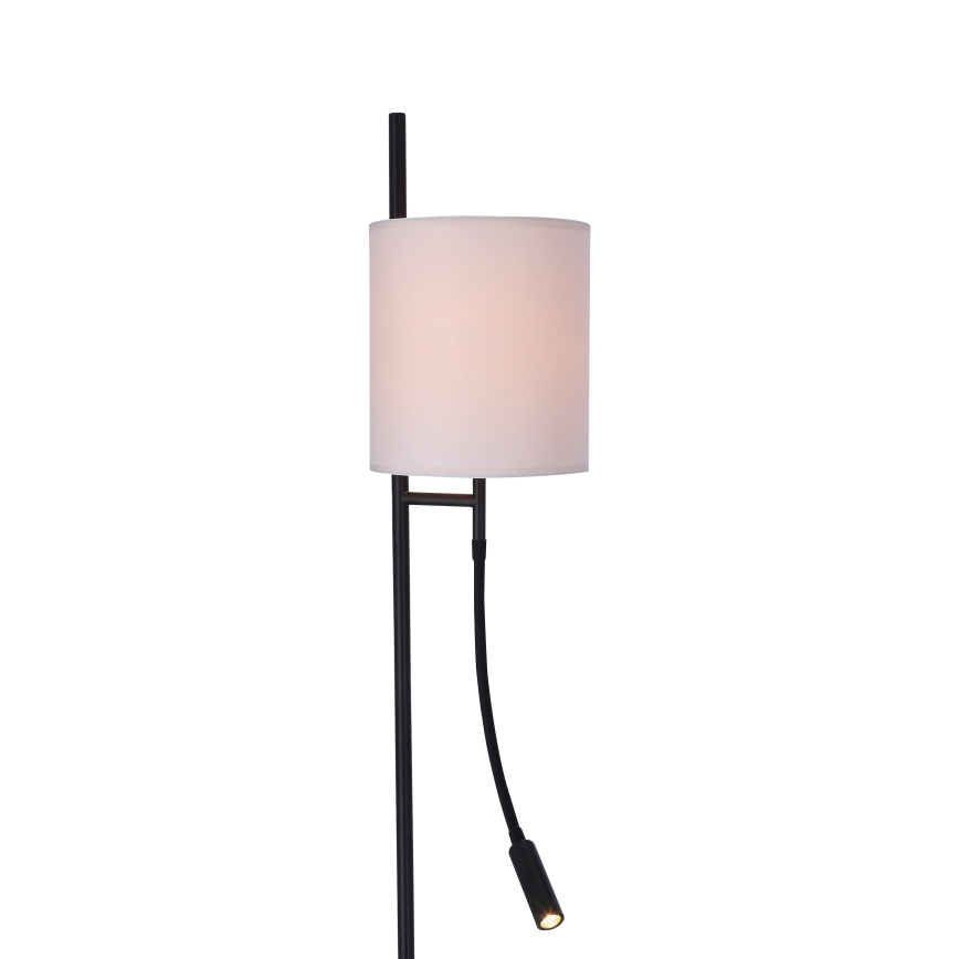 Candeeiro de chão LED TOKYO 1xE27/40W/230V + LED/3W preto/branco